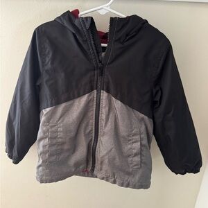 4T Carter’s Black and Gray Fleece Lined Hooded Jacket
